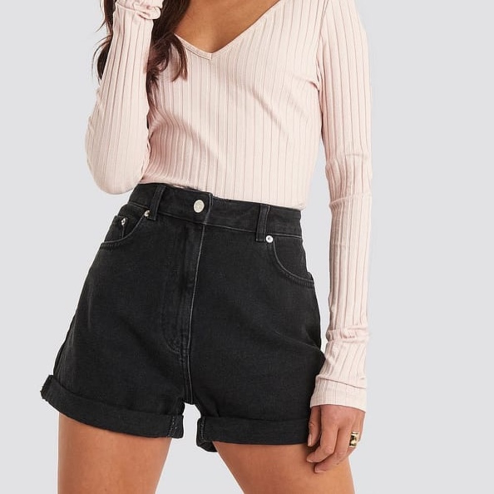 NA-KD black Jean shorts